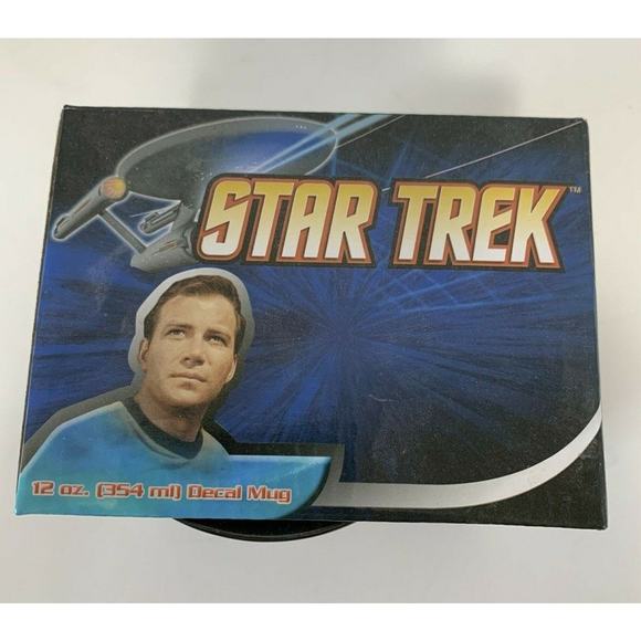 Star Trek Captain Kirk Spock Decal 12oz Coffee Cup Mug New In Box 2009. - Picture 3 of 5